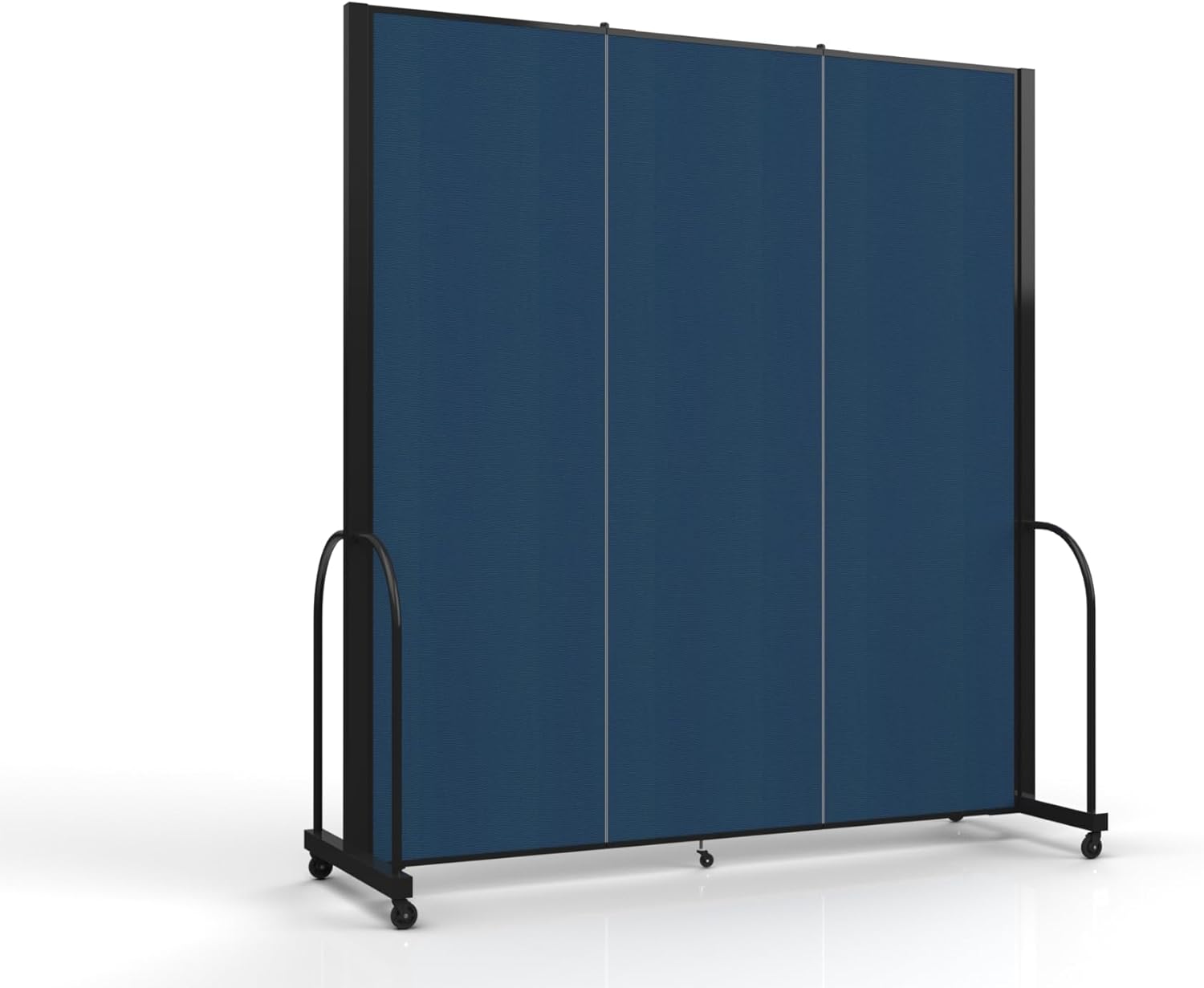 Standard Room Divider with Metal Frame, Folding Portable Partition Privacy Walls for Schools and Offices 7’6 Tall x 8’7 Wide Navy