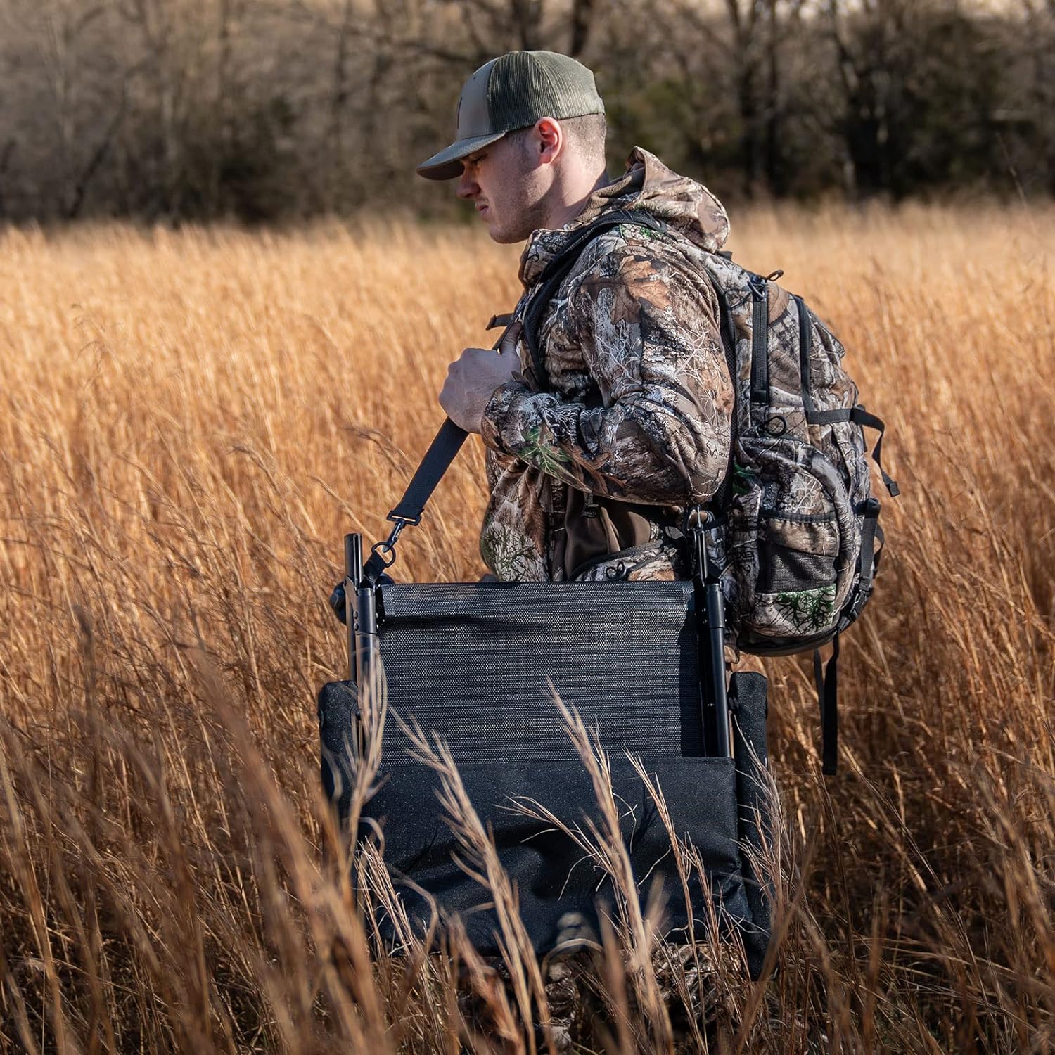 TIDEWE Hunting Chair with Seat Cover, 360 Degree Silent Swivel Blind Folding Chair, 4 Legs Adjustable Height Hunting Seats with Armrest, Portable Comfortable Stable Ground Hunting Chair - Image 6
