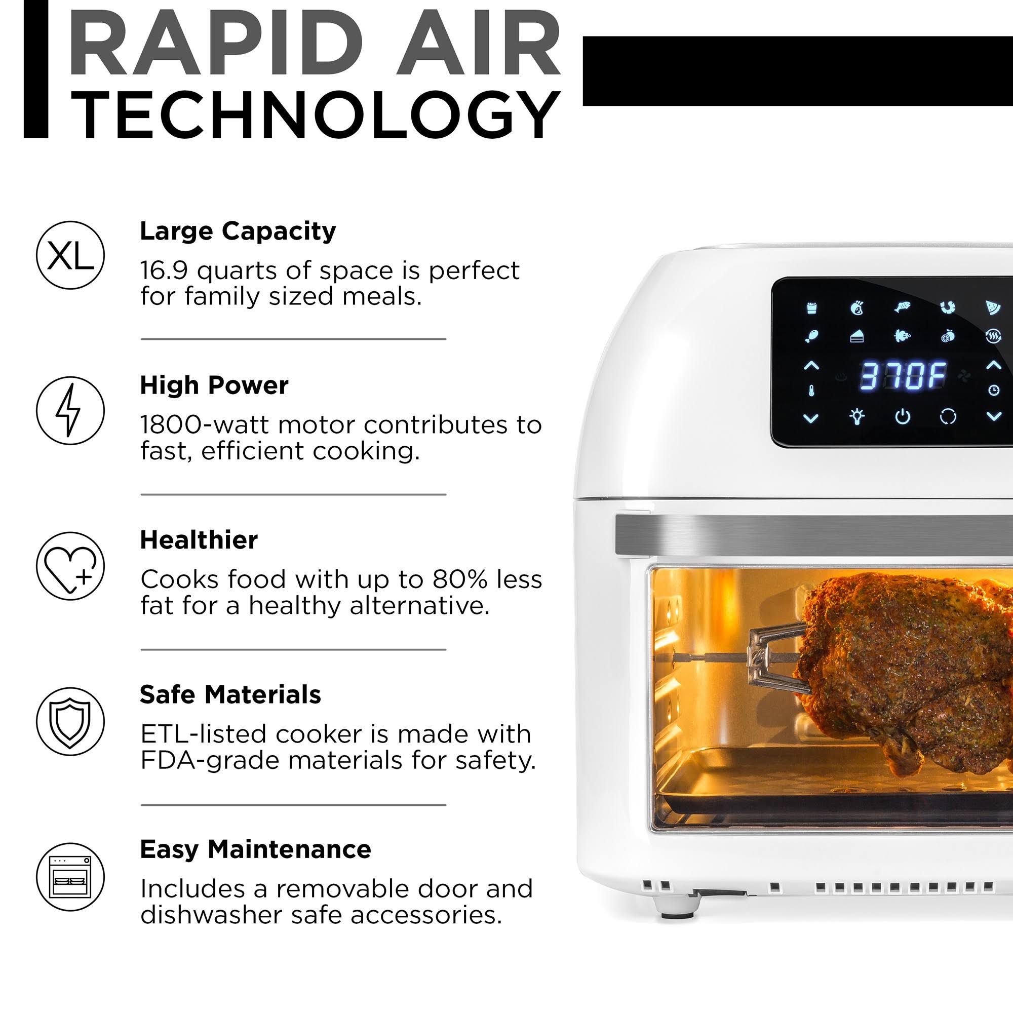 Best Choice Products 16.9qt 1800W 10-in-1 Family Size Air Fryer Countertop Oven, Rotisserie, Dehydrator – White - Image 4