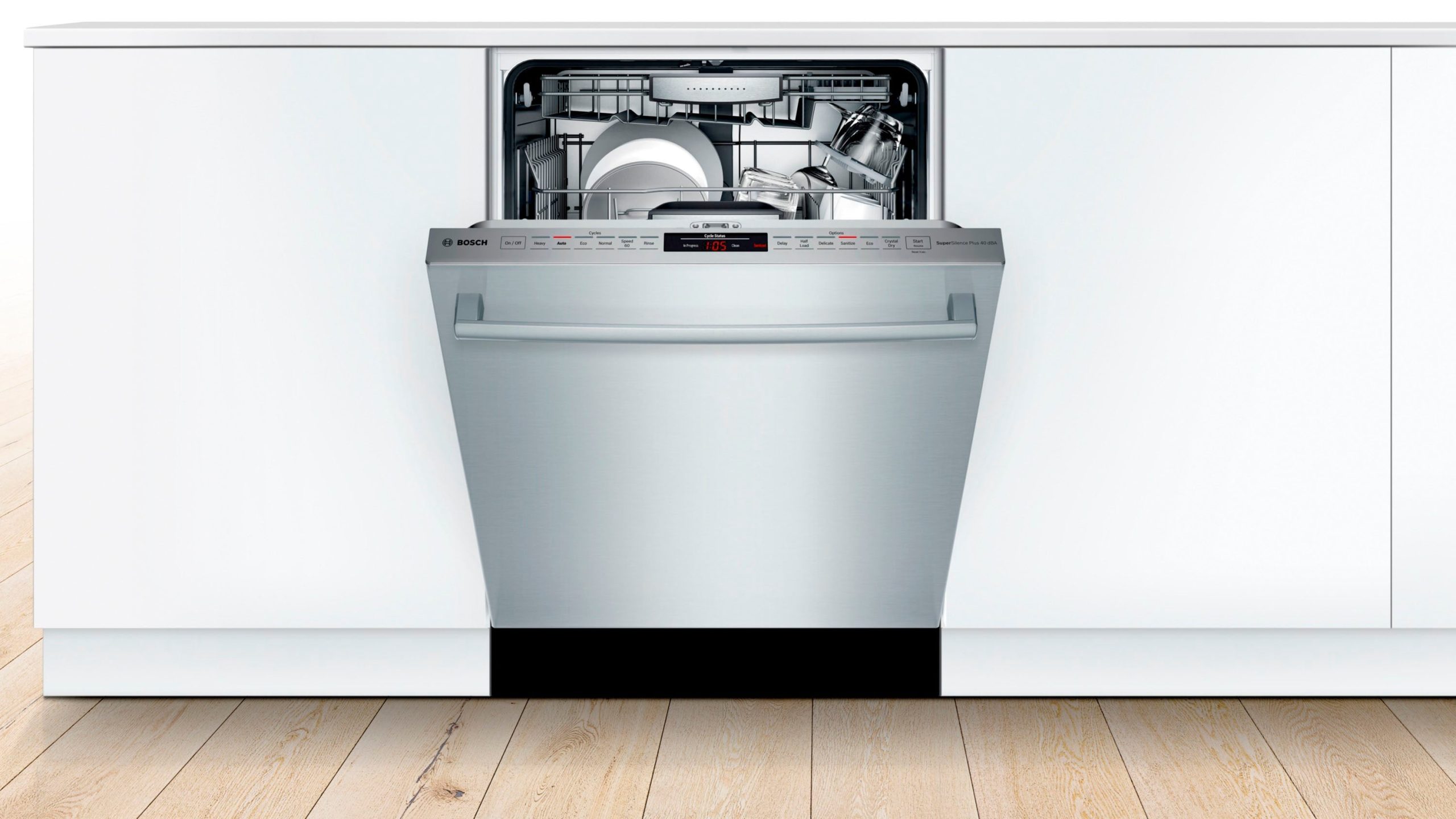 Bosch – 800 Series 24 Top Control Built-In Dishwasher with CrystalDry, Stainless Steel Tub, 3rd Rack, 40 dBa – Stainless steel - Image 3